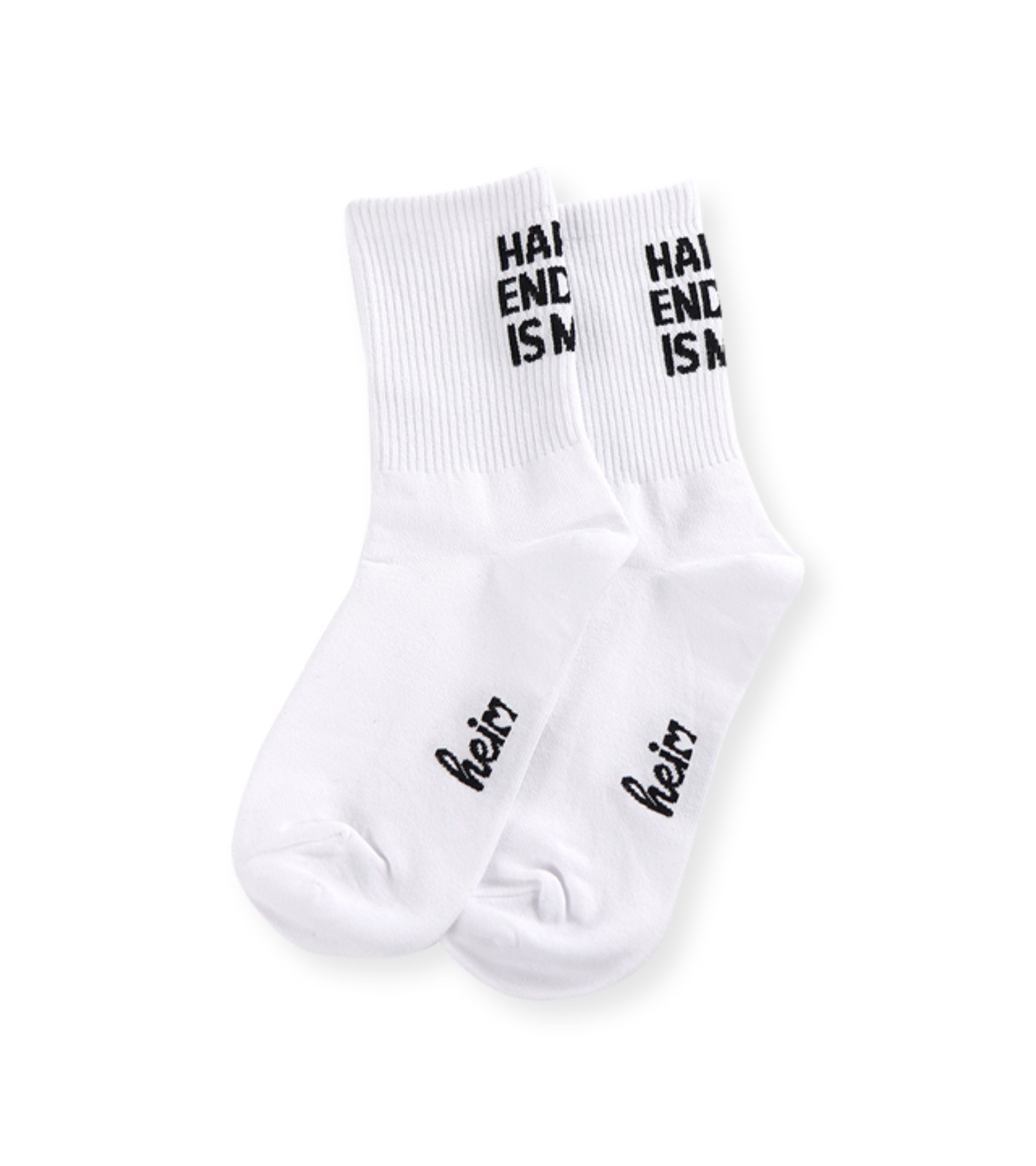 back point socks (WHITE-BLACK) - by HEIM